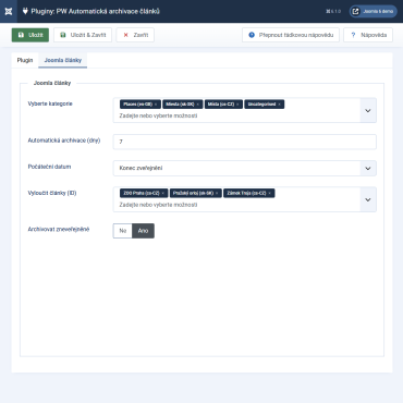 Automatic archiving of articles - Joomla plugin