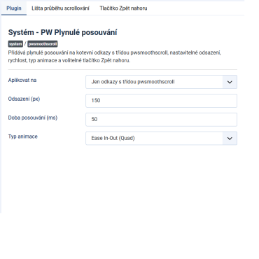 Hladké posúvanie - plugin Joomla